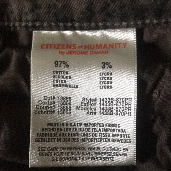 Citizens of Humanity Jeans Mandy Snake Print Skinny sz 26 - Picture 9 of 15